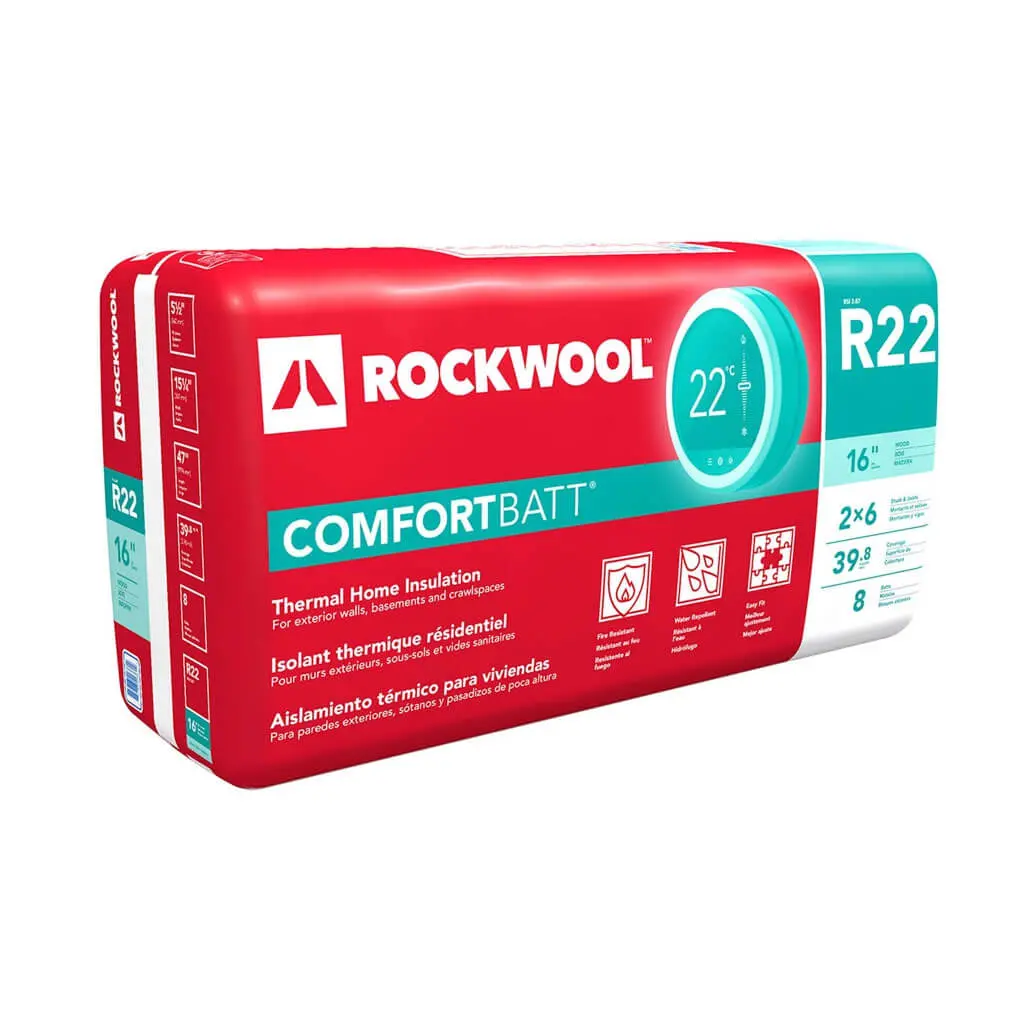 Rockwool Comfortbatt R22 5.5 In. X 15.25 In. X 47 In. Wood Stud Insulation 1
