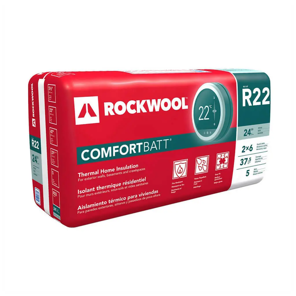 Rockwool Comfortbatt R22 5.5 In. X 23 In. X 47 In. Wood Stud Insulation 1