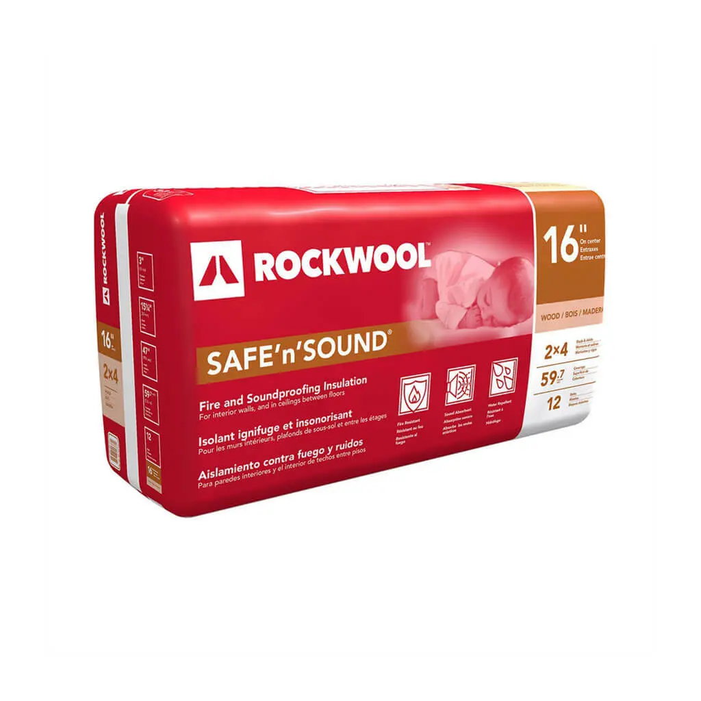 Rockwool Safe 'N' Sound 3 In. X 15.25 In. X 47 In. Wood Stud Insulation (59.7 Sq. Ft. Per Bag) 1