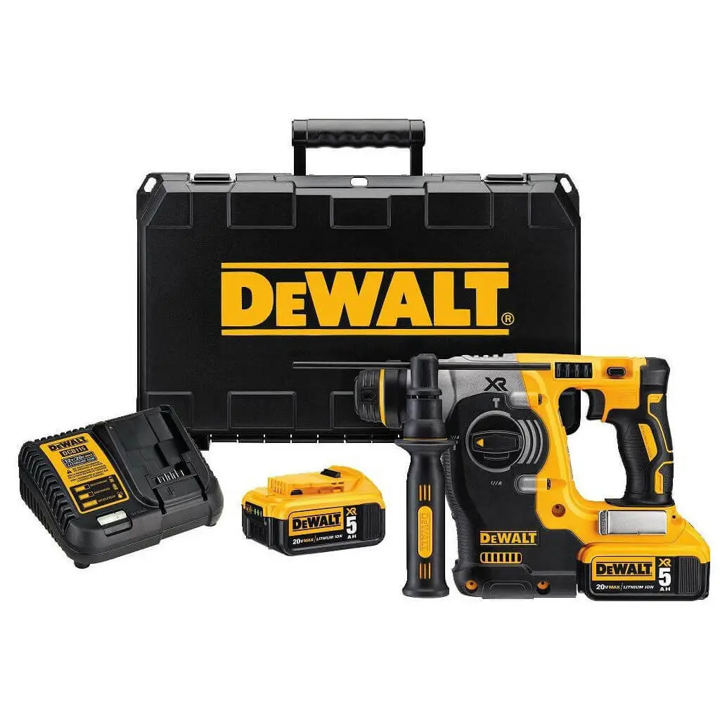Dewalt Dch273p2 20-Volt Max Xr Lithium-Ion 1 In. Brushless Sds-Plus L-Shape Rotary Hammer Kit 1