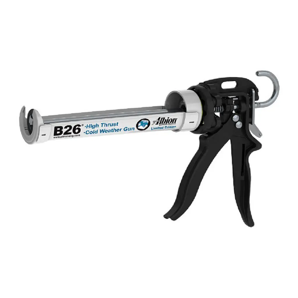 Albion B26 300Ml Single 26:1 Drive Cold Weather High-Thrust Metal Cartridge Manual Caulking Sealant Gun 1