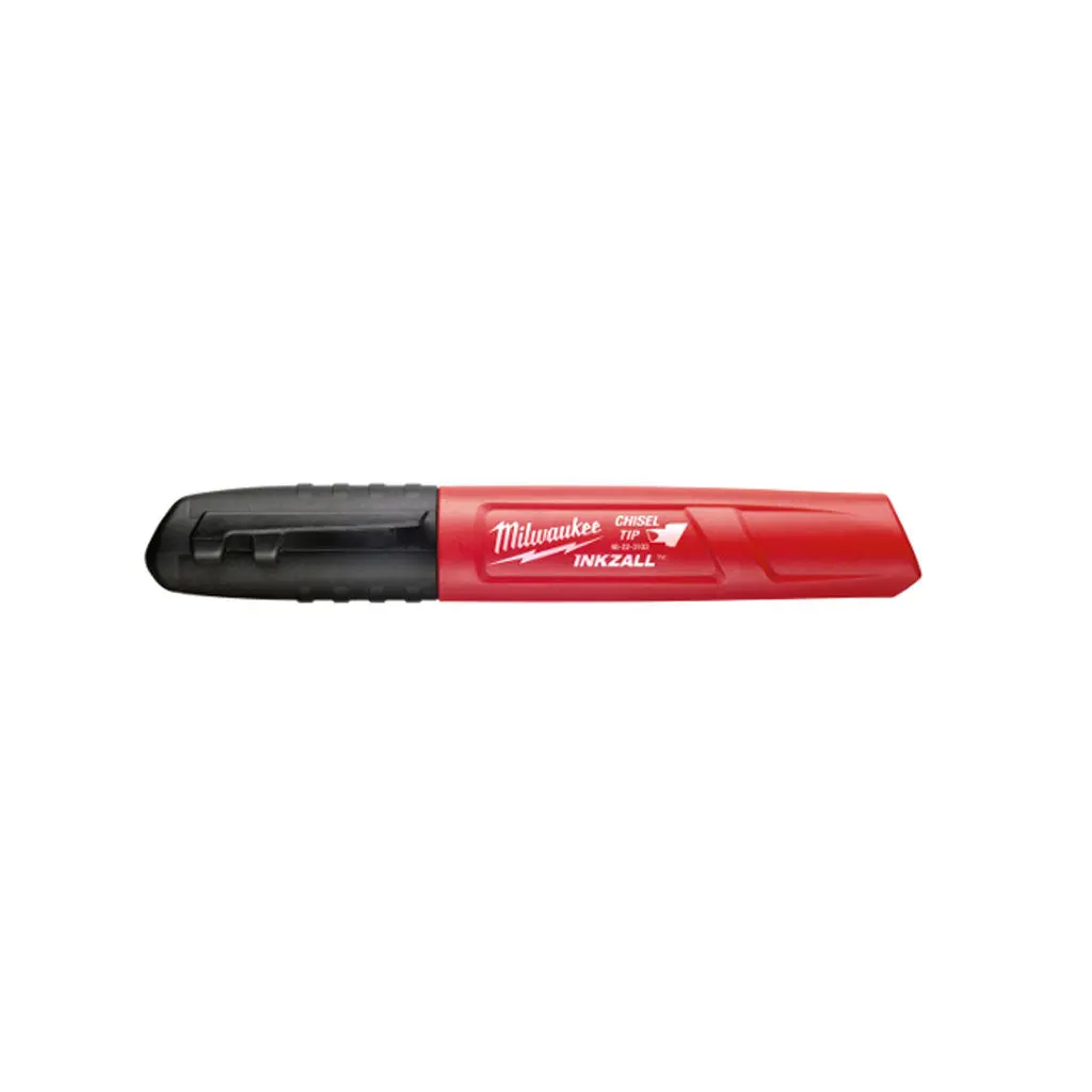 Milwaukee 48-22-3103 Black Chisel Point Inkzall Marker With Lanyard Hole & Hardhat Clip 1