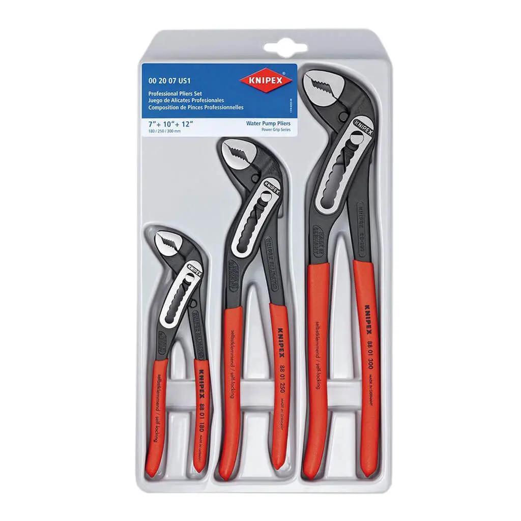 Knipex 00 20 07 Us1 Self-Locking Alligator Water Pump Pliers Set (3-Piece) 1