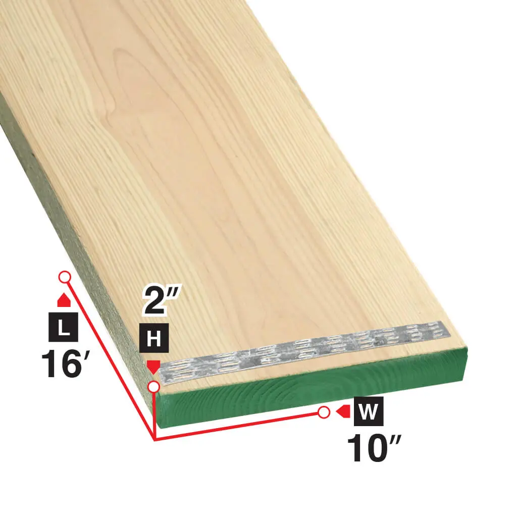 2 In. X 10 In. X 16 Ft. Cleated Spruce Scaffold Plank 1