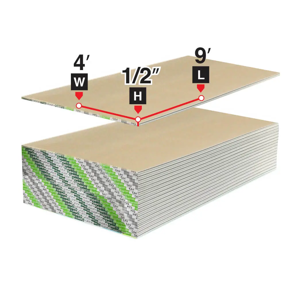 1/2 In. X 4 Ft. X 9 Ft. Lightweight Drywall Panel 1