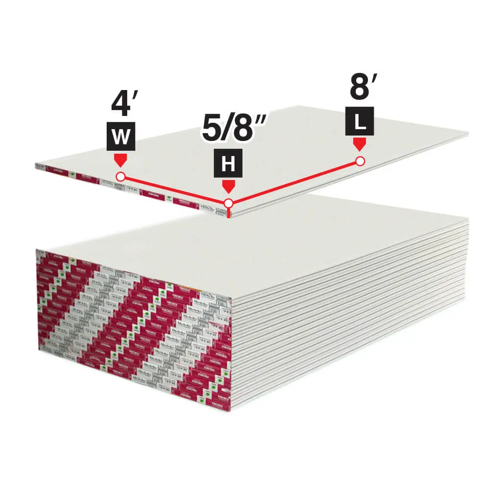 5/8 In. X 4 Ft. X 8 Ft. Fire-Rated Type X Drywall Panel 1