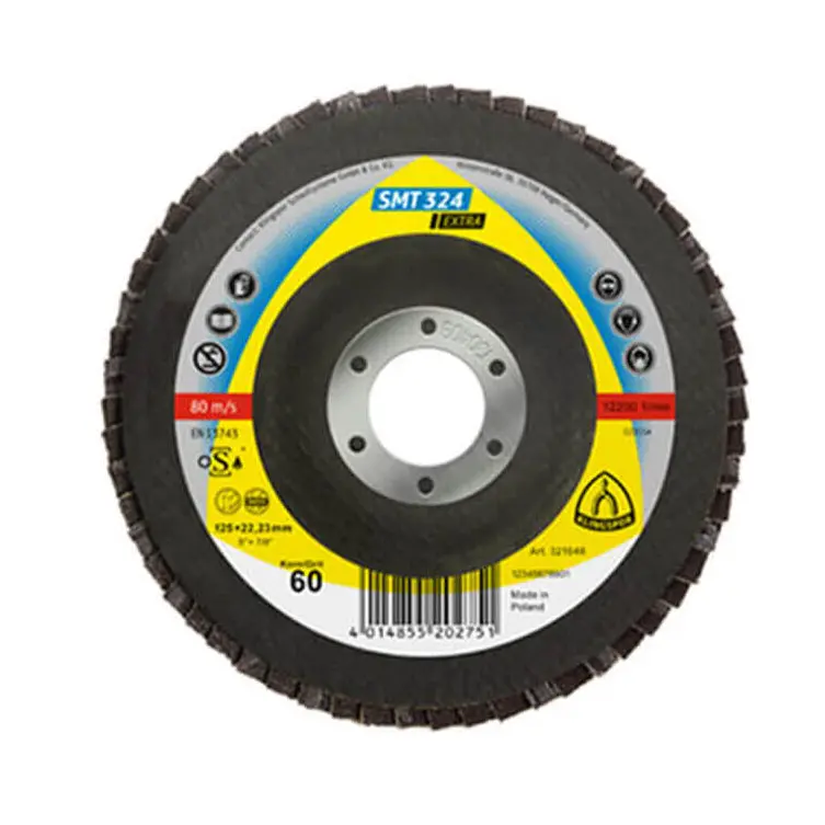 Klingspor 321648 Smt 324 Extra 5 In. X 7/8 In. X 60 Grit Flat Abrasive Mop Disc For Stainless Steel And Steel 1