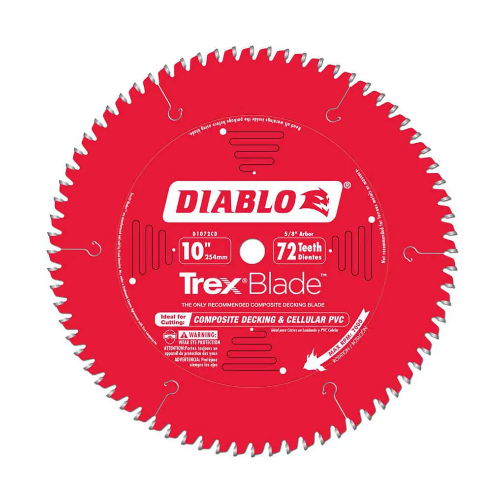 Freud Diablo D1072cd Trexblade 10 In. 72-Tooth High Density Carbide Tipped Composite/Plastics Cuttin 1