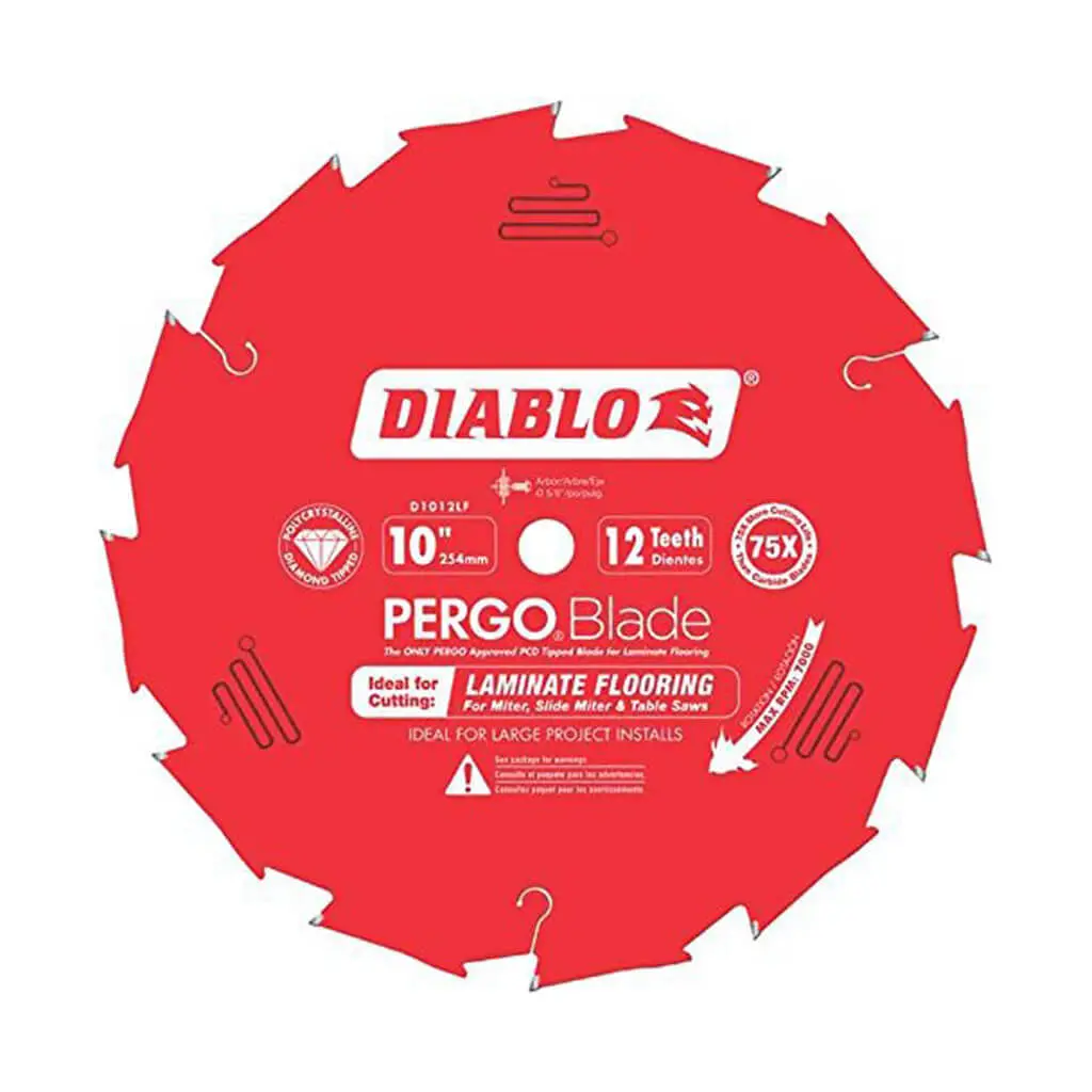 Freud Diablo D1012lfc Pergoblade 10 In. 12-Tooth Polycrystalline Diamond Tipped Laminate Flooring Saw Blade 1