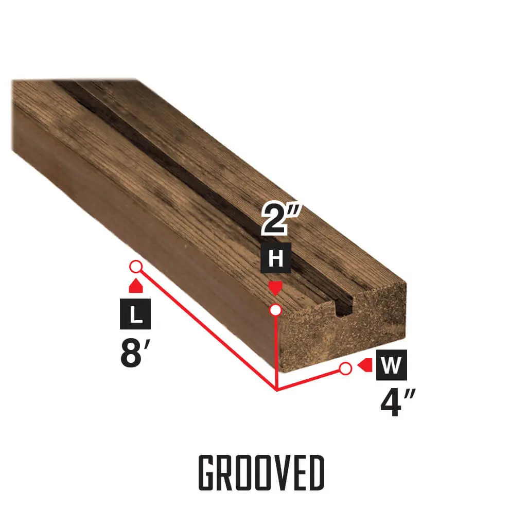 2 In. X 4 In. X 8 Ft. Brown Grooved Pressure Treated Lumber 1
