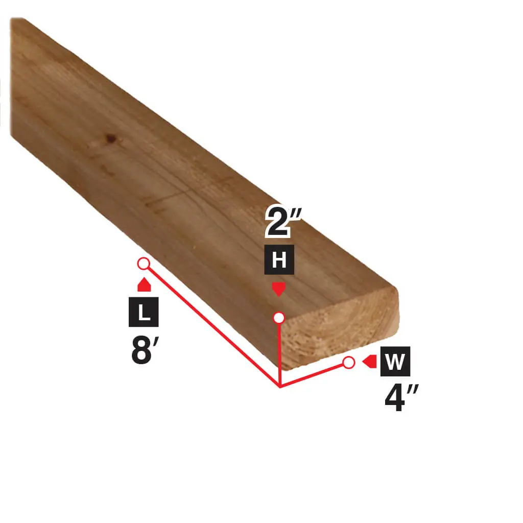 2 In. X 4 In. X 8 Ft. Brown Pressure Treated Lumber 1