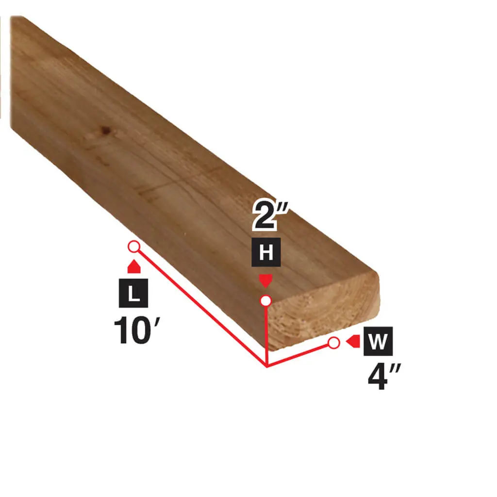 2 In. X 4 In. X 10 Ft. Brown Pressure Treated Lumber 1