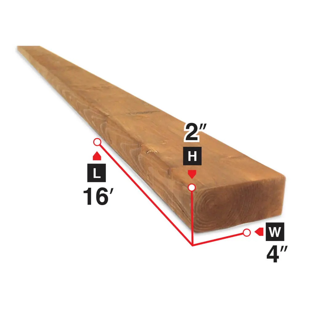 2 In. X 4 In. X 16 Ft. Brown Pressure Treated Lumber 1