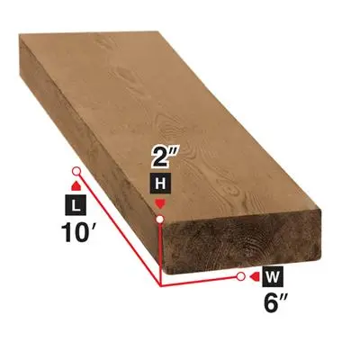 2 In. X 6 In. X 10 Ft. Brown Pressure Treated Lumber 1