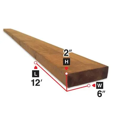 2 In. X 6 In. X 12 Ft. Brown Pressure Treated Lumber 1