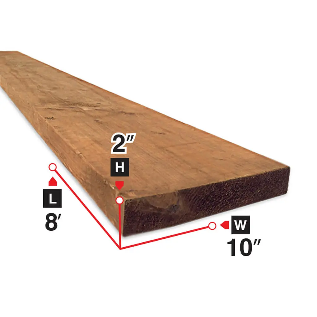 2 In. X 10 In. X 8 Ft. Brown Pressure Treated Lumber 1