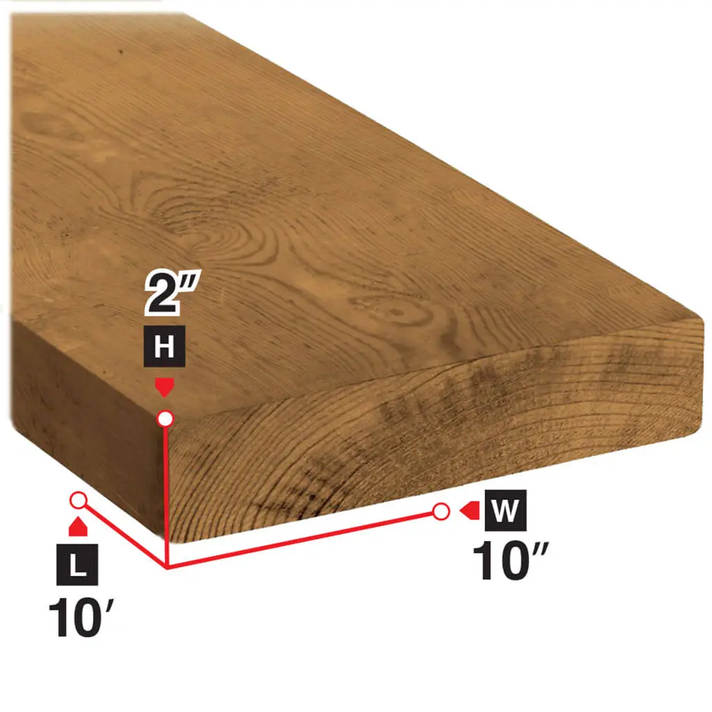 2 In. X 10 In. X 10 Ft. Brown Pressure Treated Lumber 1