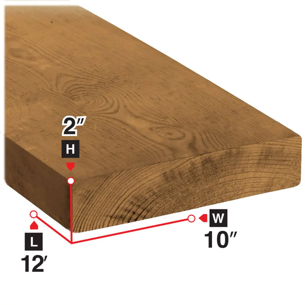 2 In. X 10 In. X 12 Ft. Brown Pressure Treated Lumber 1