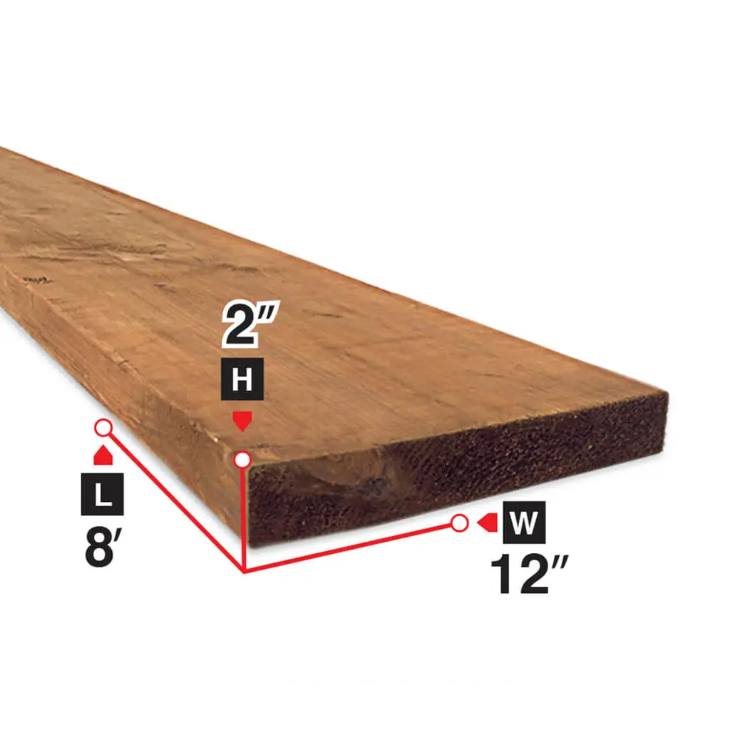 2 In. X 12 In. X 8 Ft. Brown Pressure Treated Lumber 1