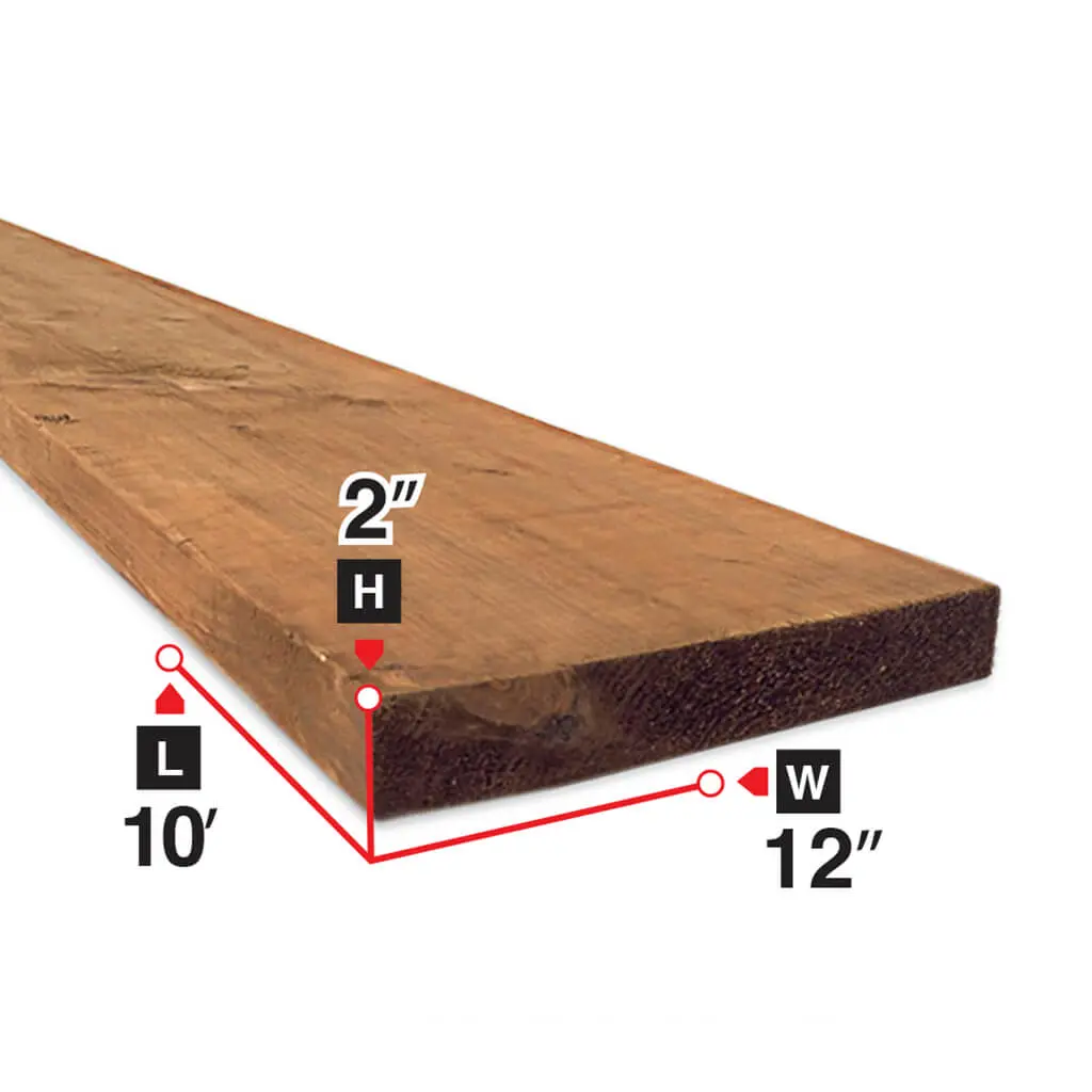 2 In. X 12 In. X 10 Ft. Brown Pressure Treated Lumber 1