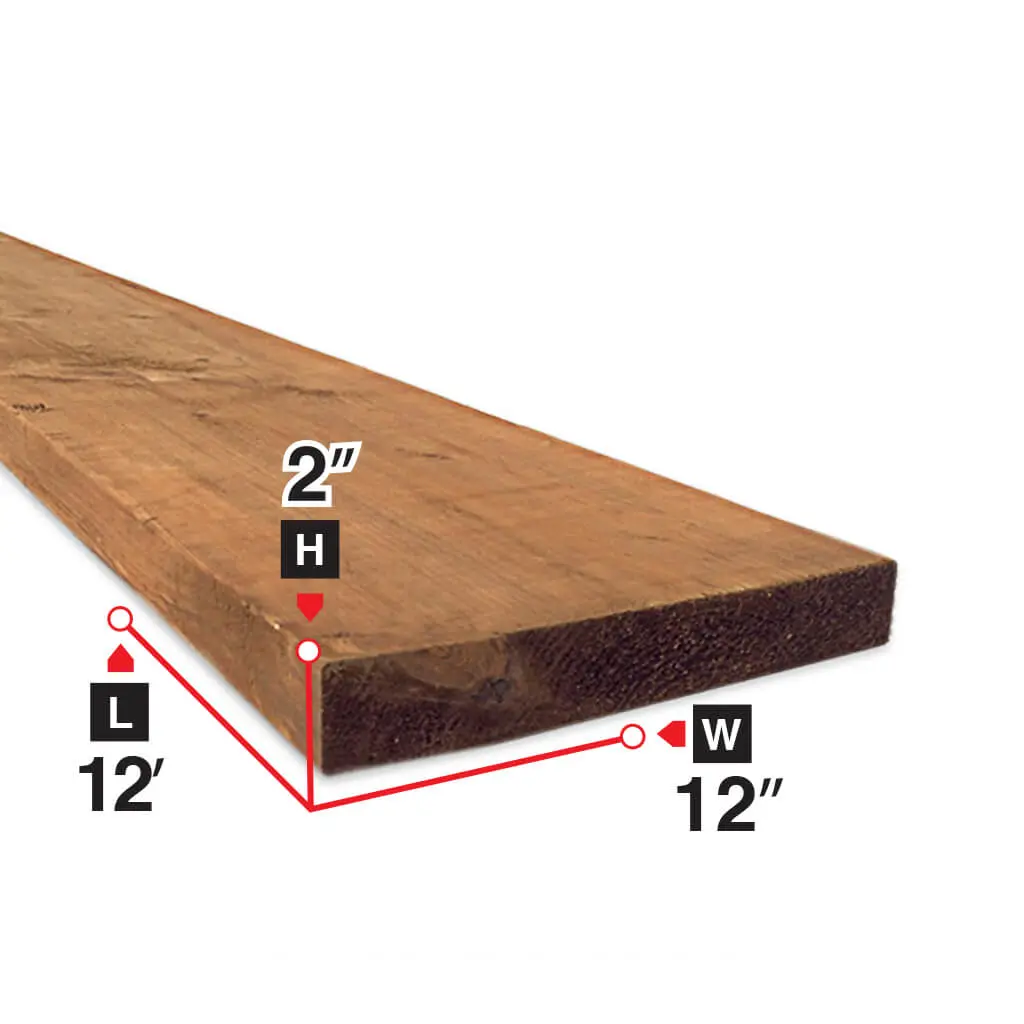2 In. X 12 In. X 12 Ft. Brown Pressure Treated Lumber 1