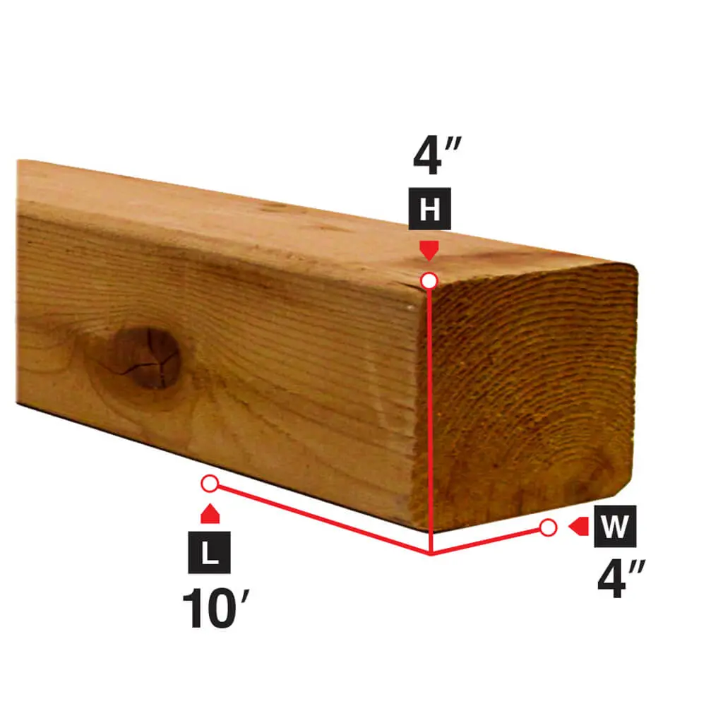 4 In. X 4 In. X 10 Ft. Brown Pressure Treated Lumber 1