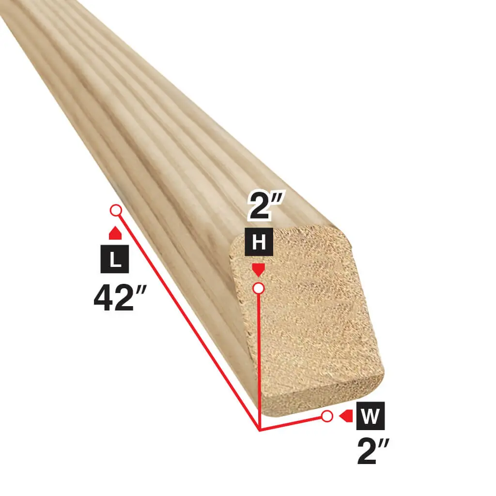2 In. X 2 In. X 42 In. Brown Pressure Treated Square End Baluster 1