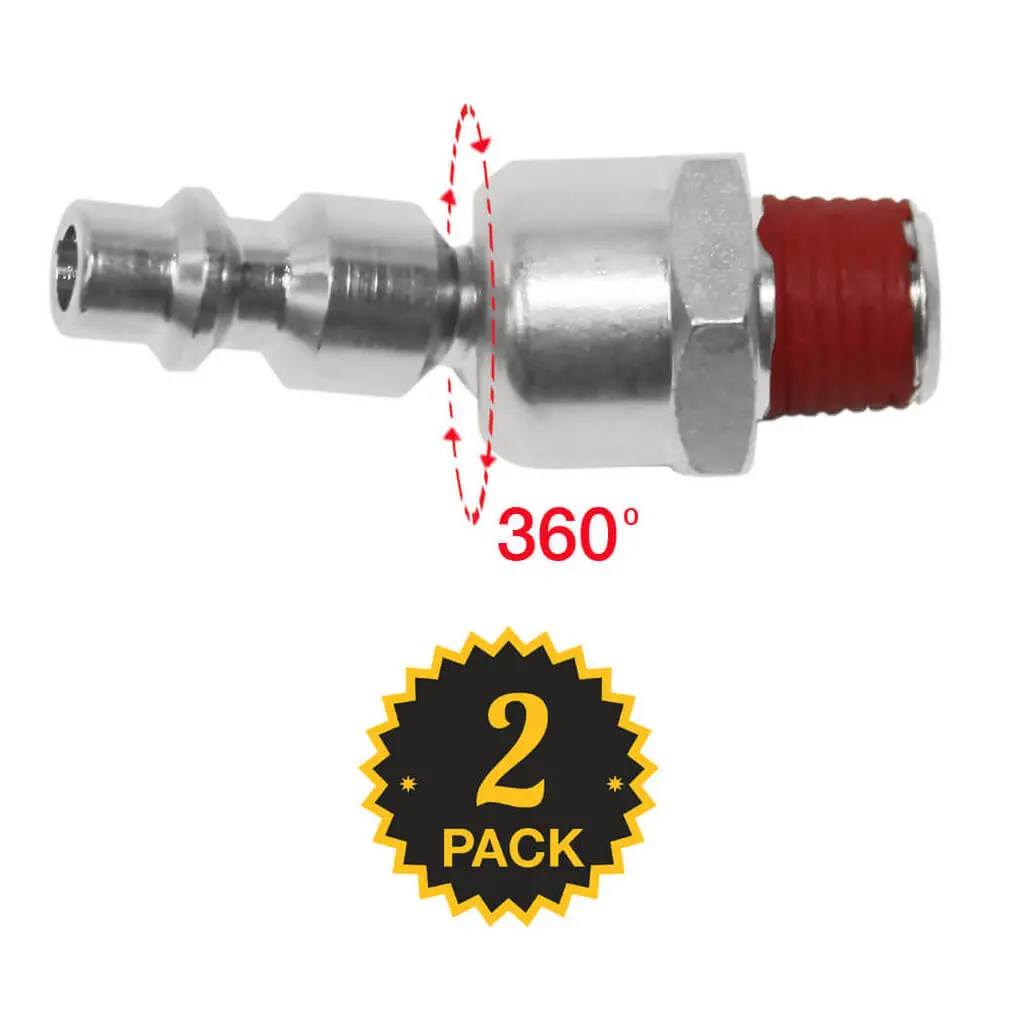 Duradrive Mp20ms20-2 1/4 In. Npt Male Swivel Plug Quick-Connect Coupler Air Hose Fitting (2-Pack) 1