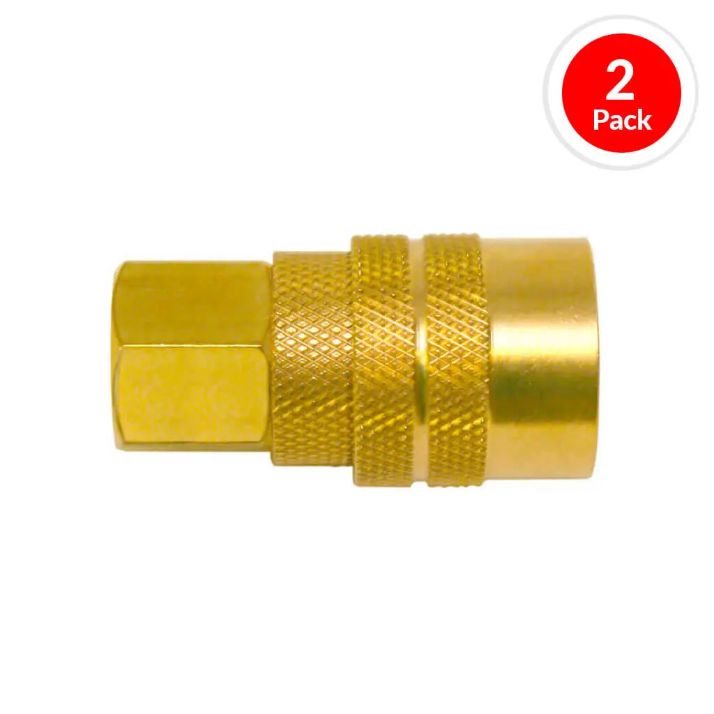 Duradrive Mc20f-2P 1/4 In. Brass Npt Female Quick-Connect Coupler Air Hose Fitting (2-Pack) 1