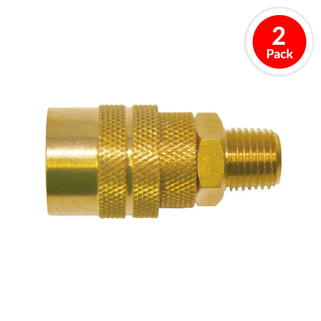 Duradrive Mc20m-2P 1/4 In. Brass Npt Male Quick-Connect Coupler Air Hose Fitting (2-Pack) 1