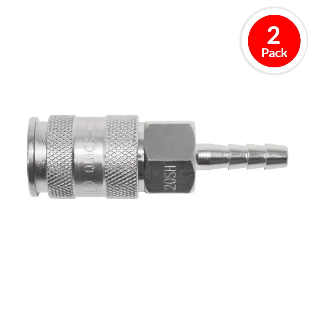 Duradrive Ec20h 1/4 In. Zinc Coated H-Tube Quick-Connect Coupler Air Hose Fitting (2-Pack) 1