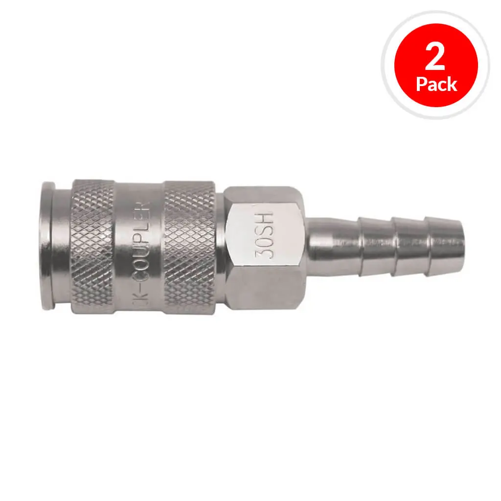 Duradrive Ec30h-2 3/8 In. Brass H-Tube Quick-Connect Coupler Air Hose Fitting (2-Pack) 1