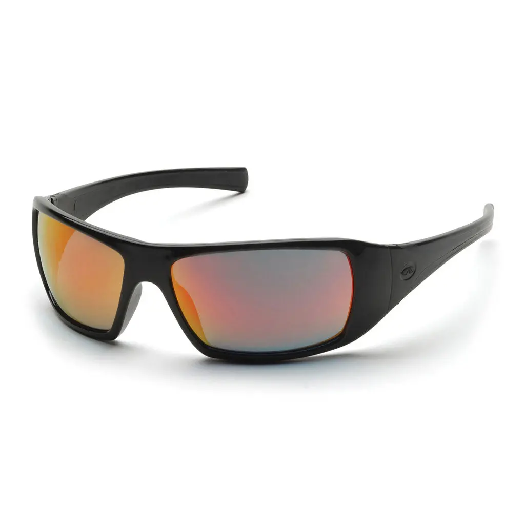 Pyramex Black Frame Safety Glasses With Ice Orange Mirror Lens 1