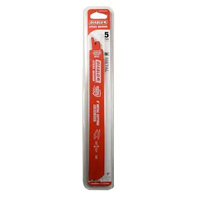 Freud Diablo Ds0914bf5 9 In. 14/18-Tpi Bi-Metal-Tipped Medium Metal Cutting Reciprocating Saw Blade (5-Pack) 1