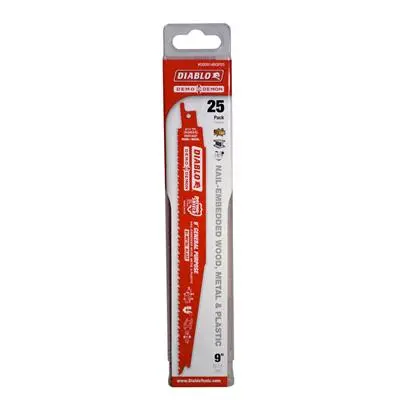Freud Diablo Ds0914bgp25 9 In. 8/14-Tpi Bi-Metal-Tipped General Purpose Reciprocating Saw Blade (25-Pack) 1