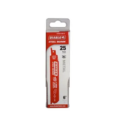 Freud Diablo Ds0614bf25 6 In. 14/18-Tpi Bi-Metal-Tipped Medium Metal Cutting Reciprocating Saw Blade (25-Pack) 1