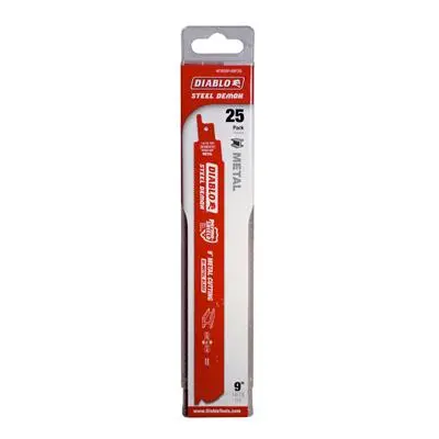 Freud Diablo Ds0914bf25 9 In. 14/18-Tpi Bi-Metal-Tipped Medium Metal Cutting Reciprocating Saw Blade (25-Pack) 1