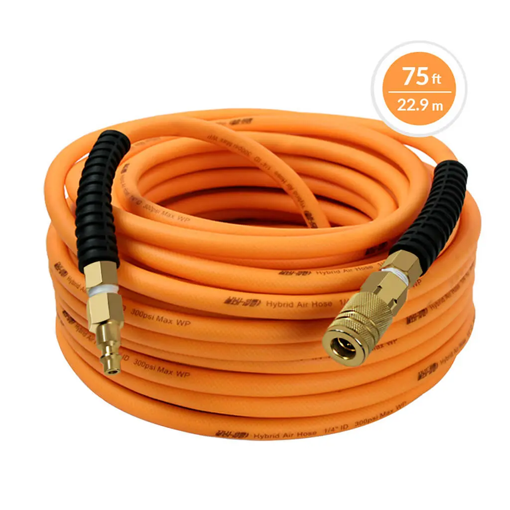 Duradrive 1/4 In. X 75 Ft. Hybrid Polymer Air Hose With Swivel Fitting 1