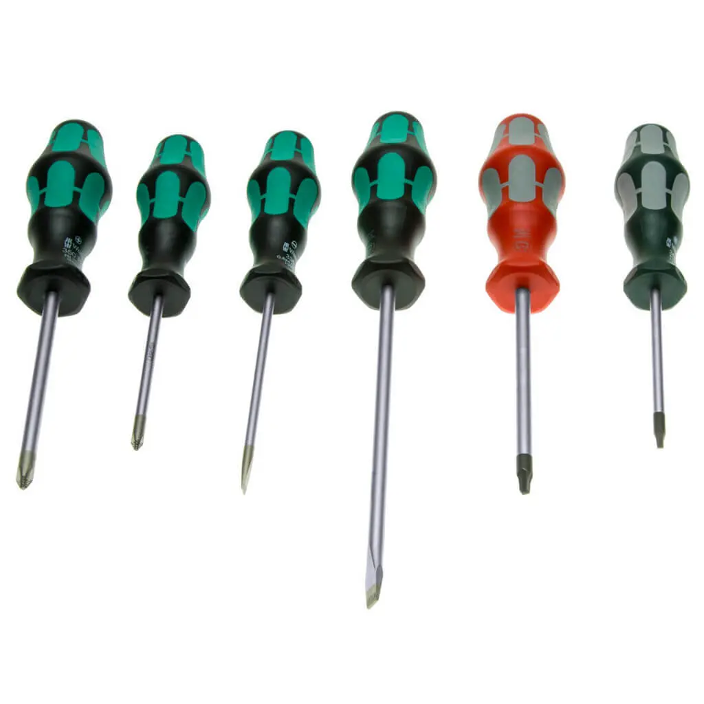 Wera 05347778001 6-Piece 334/368/6 Kraftform Plus Screwdriver Set With Rack 1
