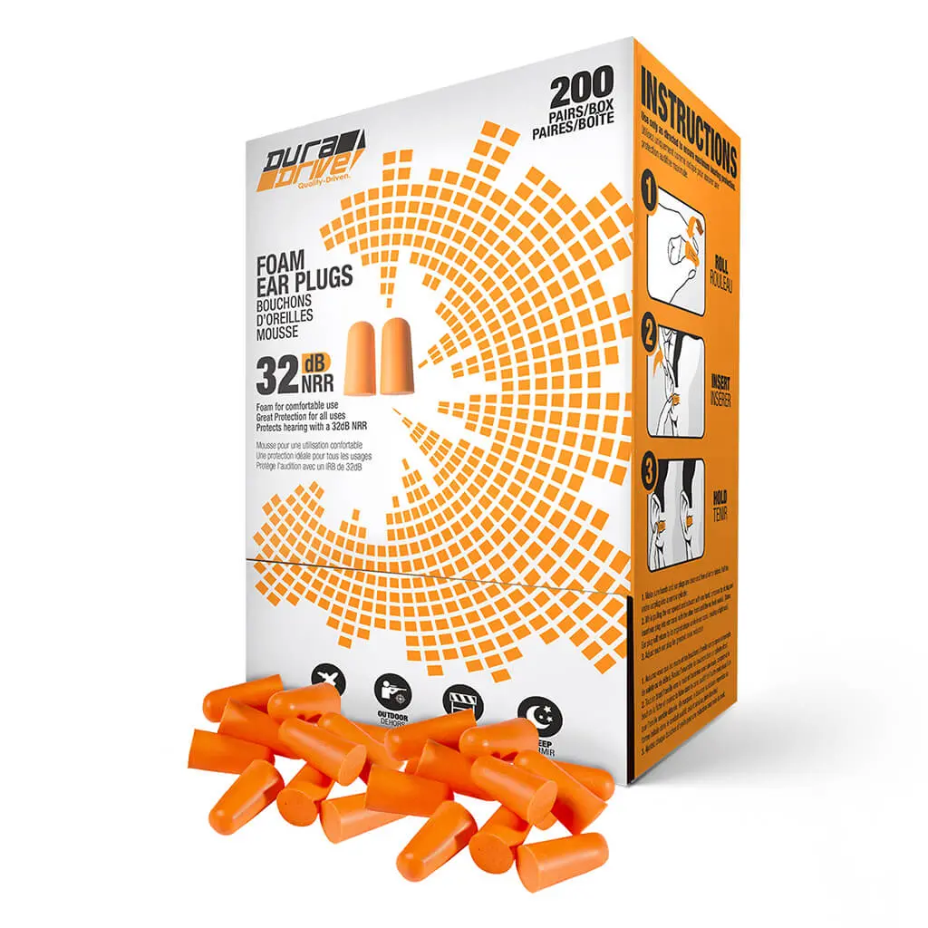 Duradrive Orange Disposable Uncorded Foam Earplug With 32 Db Nrr (200-Pair) 1