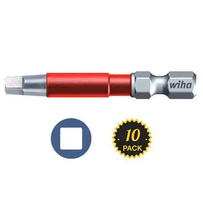 Wiha 76579 #2 X 2 In. Square Drive Terminator Impact Power Bit (10-Pack) 1