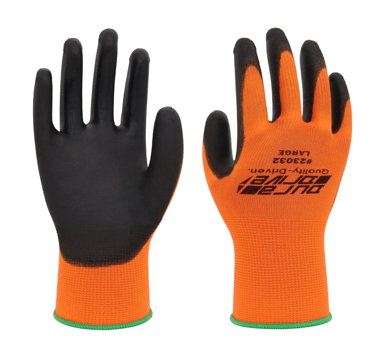 Duradrive Black Dipped Orange Polyurethane-Coated Gloves (12-Pair) 1