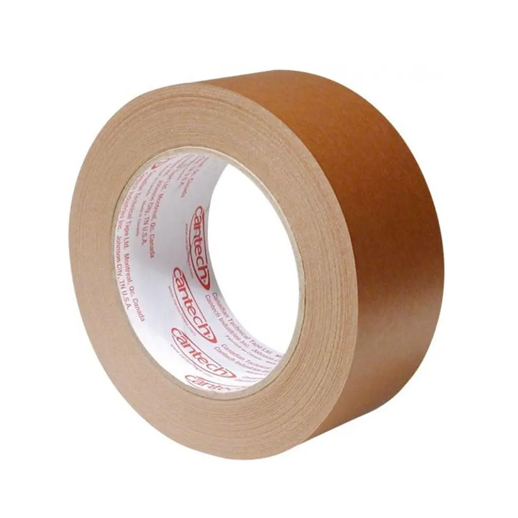 Cantech 2 In. X 55 M. Extensible Flatback Kraft General Purpose Packaging And Surface Protection Masking Tape 1