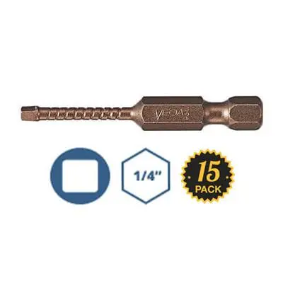 Vega Sq#2 X 2 In. Square/Robertson Impact Bit (15-Pack) 1