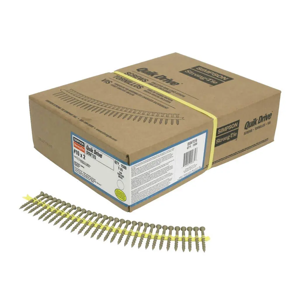 Simpson Strong-Tie Quik Drive Dsvt2s #10 X 2 In. Tan Dsv Collated Decking Screw (1,500-Pack) 1