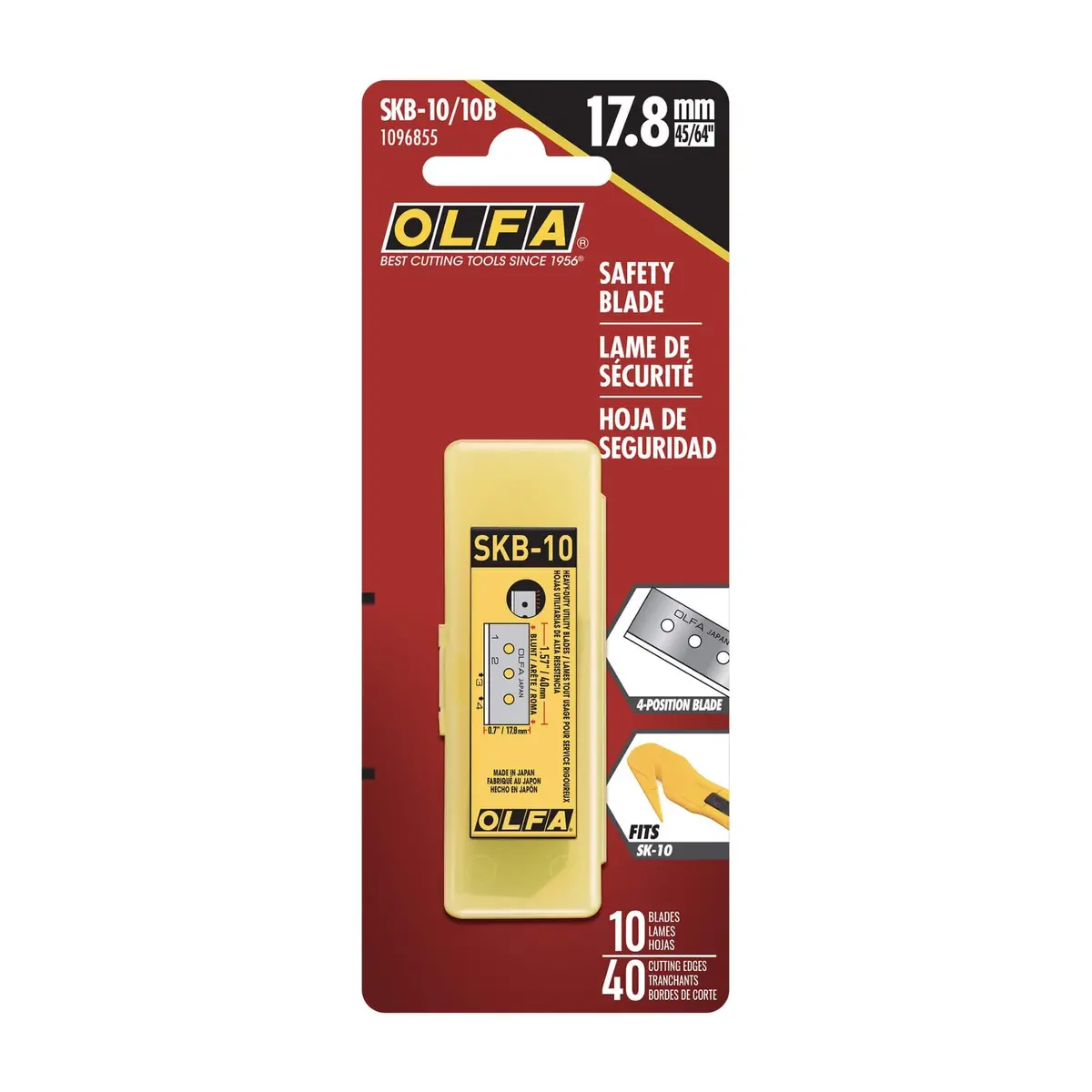 Olfa Skb-10/10B 4-Point Straight Safety Blade For Straight Safety Blade Utility Knife (10-Pack) 1