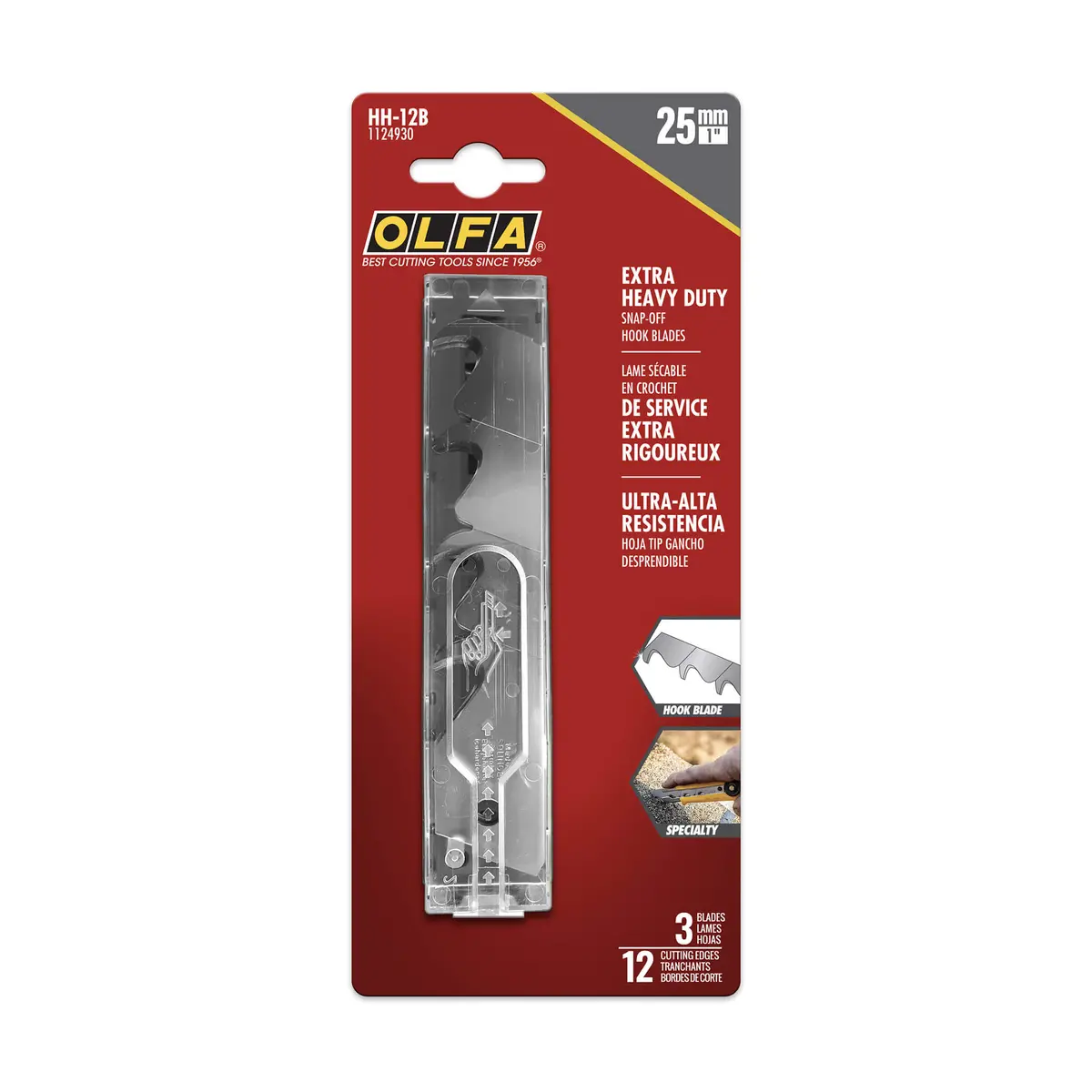 Olfa Snap Off Hook Blades 25Mm 3 Pack 1