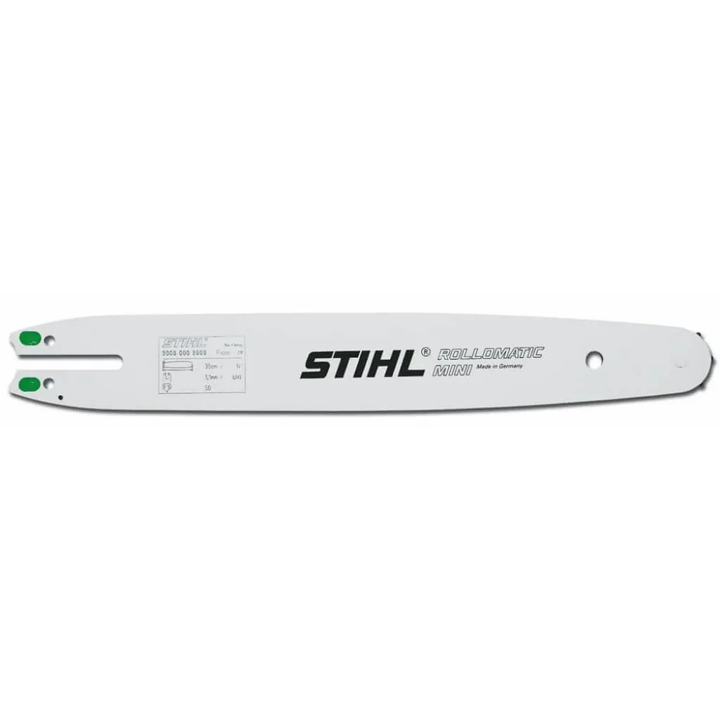 Stihl 3005 008 3909 14 In. X 0.375 In. X 0.043-Gauge Rollomatic E Mini Guide Chainsaw Bar 1