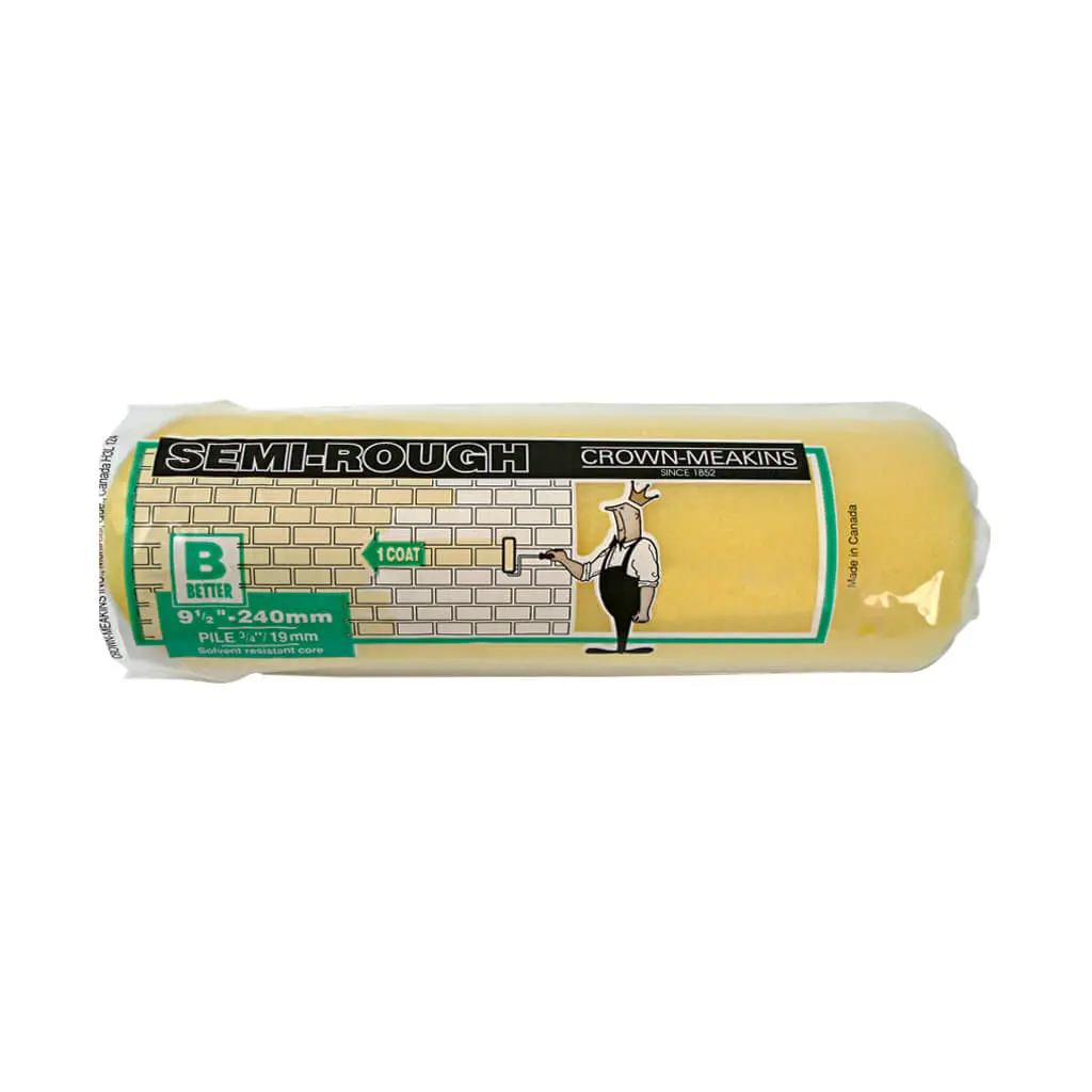 Crown & Meakins 084295 9-1/2 In. X 3/4 In. Rough Surfaces Yellow Cvr Foam Slit Roller Refill 1