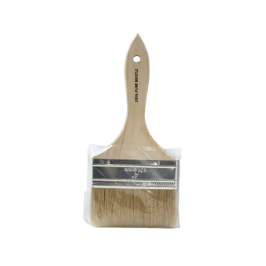 Crown Meakins 030040 4 In. White Bristle Straight Paint Brush 1